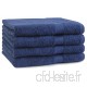 BETZ Lot de 4 Serviettes de Bain draps de Bain Premium 100% Coton Taille 70 x 140 cm Color Bleu foncé - B06X9CNDVY